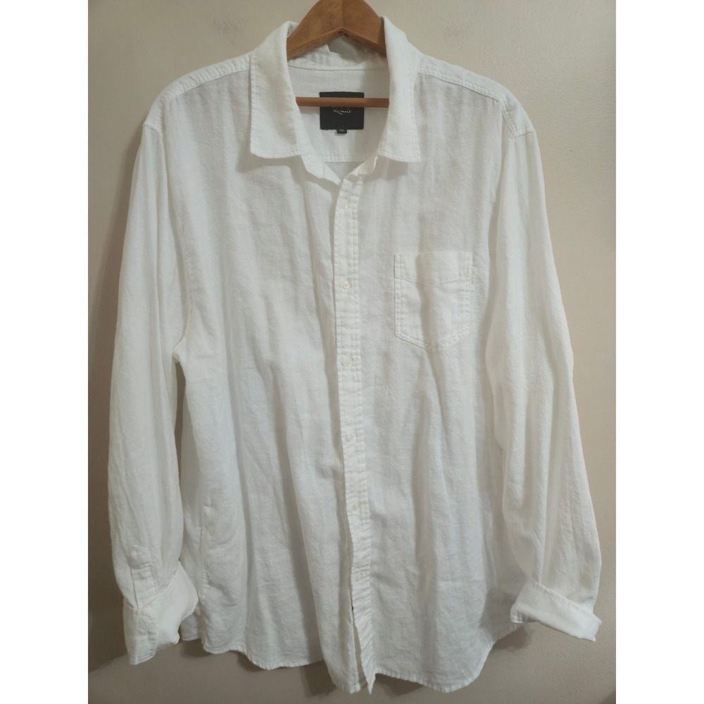 Rails Wyatt White100% Cotton Button Down Shirt Mens XXL Long Sleeve Pocket - Picture 3 of 12